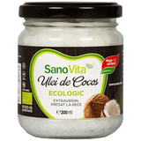 Ulei de Cocos Extravirgin Presat la Rece Ecologic/Bio 200ml SANOVITA