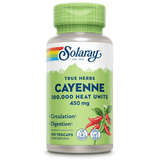 Cayenne (Ardei-iute) 450mg 100 capsule Secom, SOLARAY