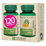 Pachet Spirulina si Catina 60 comprimate + 60 comprimate DACIA PLANT