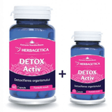 Pachet Detox Activ 60 capsule + 10 capsule HERBAGETICA