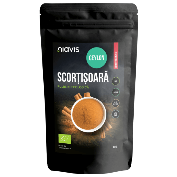 Pachet Scortisoara Ceylon Pulbere Ecologica/Bio 60g + Sirop de Agave Light Ecologic/Bio 250ml/350g NIAVIS