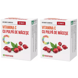 Pachet Vitamina C cu Pulpa De Macese 30 tablete + 30 tablete QUANTUM PHARM